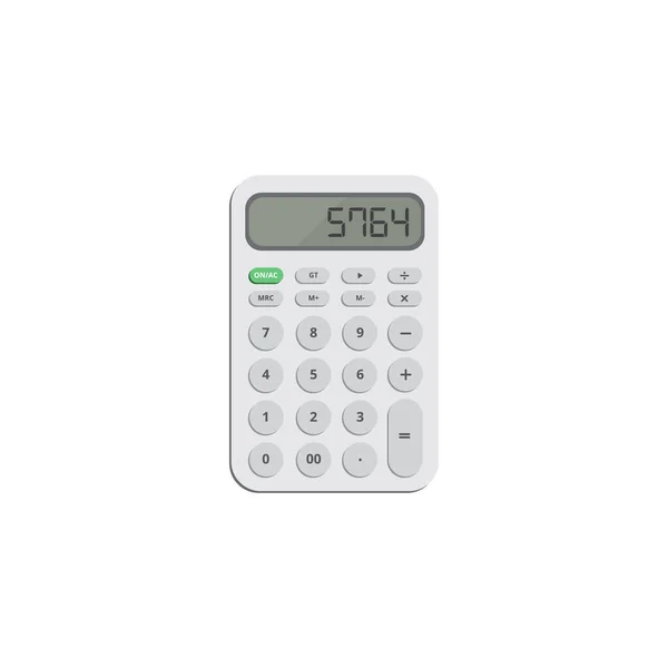 Digitale elektronische rekenmachine met knoppen platte vector illustratie geïsoleerd. — Stockvector