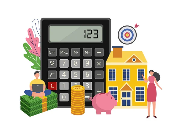 Begreppet förvaltning och kontroll hem finansbudget en vektor illustration — Stock vektor
