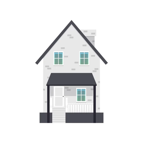 Cartoon icon of residential suburban house flat vector illustration isolated. — Stock Vector