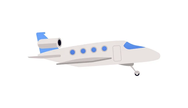 Volo del velivolo bianco per il trasporto passeggeri un'icona isolata dal vettore. — Vettoriale Stock