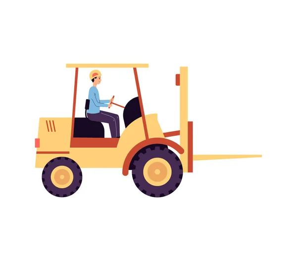 Forklift for transporting cargo a vector isolated illustration — Stock Vector