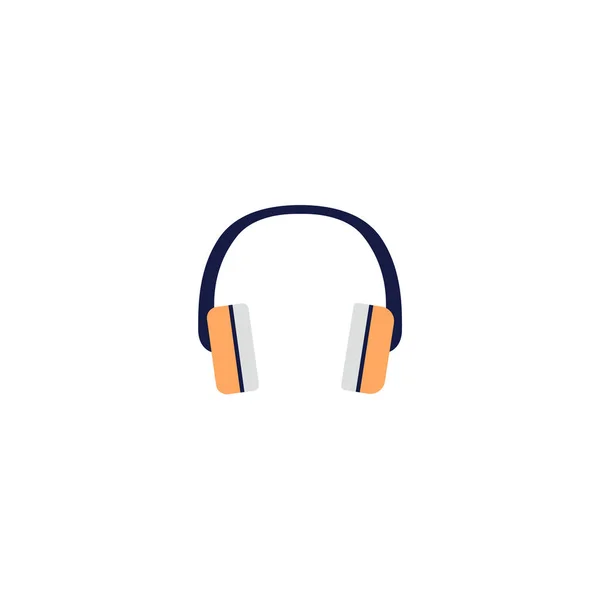 Ακουστικά ή ακουστικά εικονίδιο κινουμένων σχεδίων επίπεδη διανυσματική απεικόνιση απομονώνονται σε λευκό. — Διανυσματικό Αρχείο