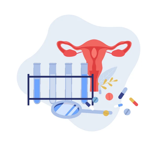 Ιατρικό πανό για γυναικεία κλινική γονιμότητας επίπεδη διανυσματική απεικόνιση απομονωμένη. — Διανυσματικό Αρχείο