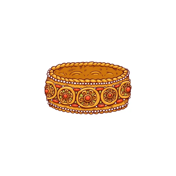 Icône vectorielle de joyau traditionnel indien doré pour les fêtes de dhanteras — Image vectorielle