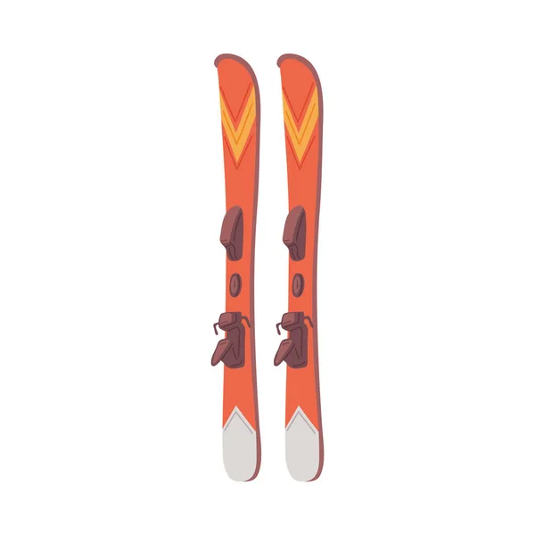 Geïsoleerde vector icoon van houten of plastic ski 's, uitrusting voor de wintersport. — Stockvector