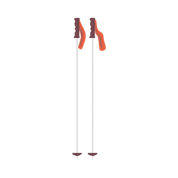 Geïsoleerde vectoricoon van skistokken - uitrusting voor wintersport en wandelen. — Stockvector