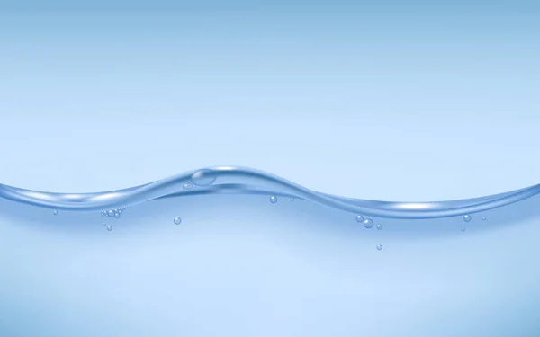 Modèle d'onde d'eau bleu transparent fond, illustration vectorielle réaliste. — Image vectorielle