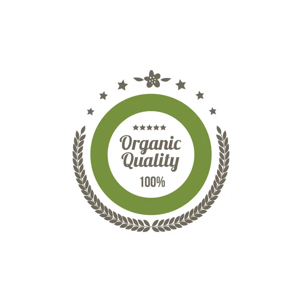 Etiqueta verde círculo de producto orgánico premium vector plano ilustración aislado. — Vector de stock