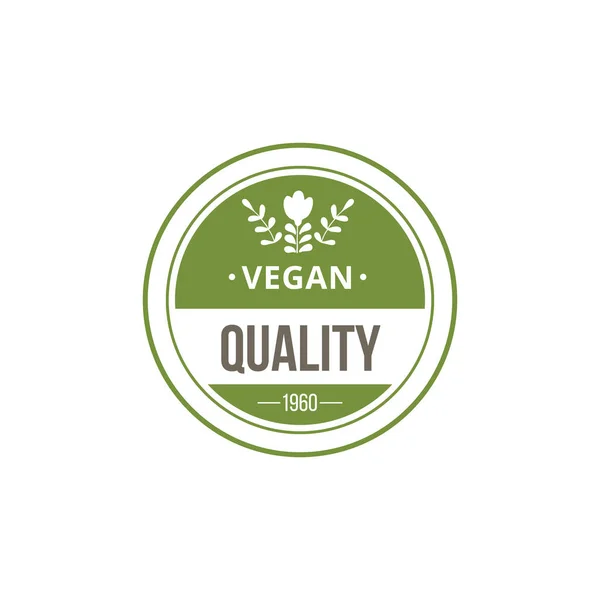 Insignia de calidad para productos orgánicos veganos una ilustración vectorial. — Vector de stock