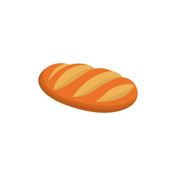 Icône de bande dessinée de pain unique pain pour boulangerie plat vecteur illustration isolé. — Image vectorielle