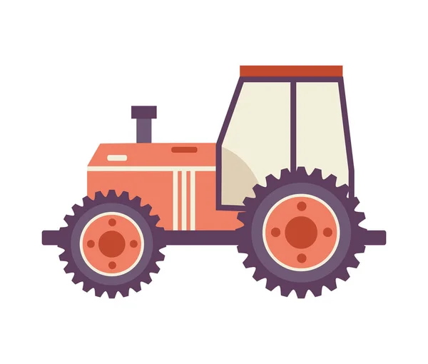 Tractor plano de dibujos animados aislado sobre fondo blanco. — Archivo Imágenes Vectoriales