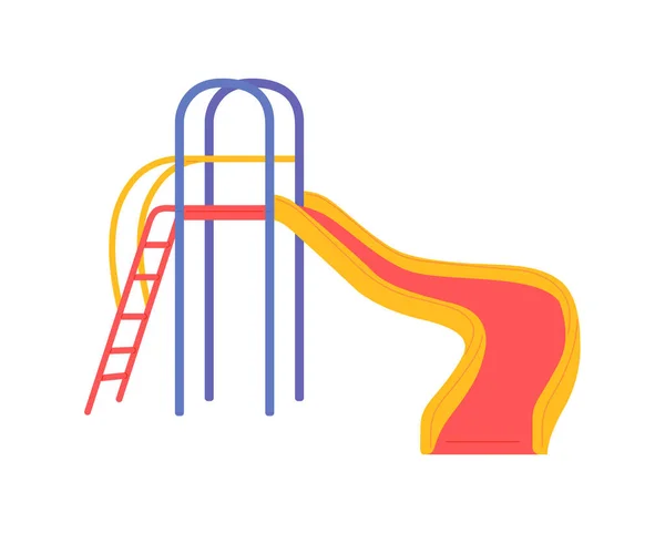 Красочные дети слайд с лестницей для забавных игр на детской площадке Векторная иллюстрация — стоковый вектор