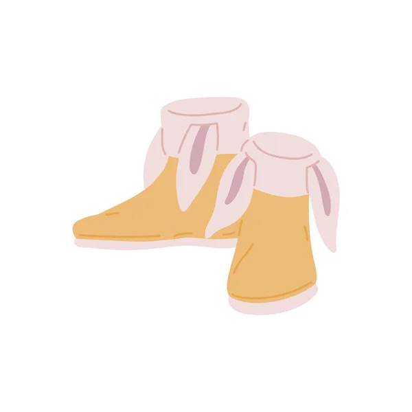 Zapatillas altas para el hogar para mujer en forma de botas de tobillo vector ilustración aislado. — Vector de stock