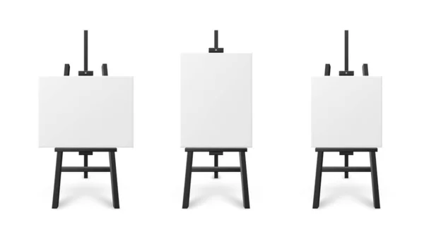 Set di modelli di artboard bianco su cavalletto, illustrazione vettoriale realistica isolato. — Vettoriale Stock