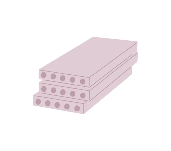 Dalles de béton pour la construction de bâtiments, illustration vectorielle plate isolée. — Image vectorielle