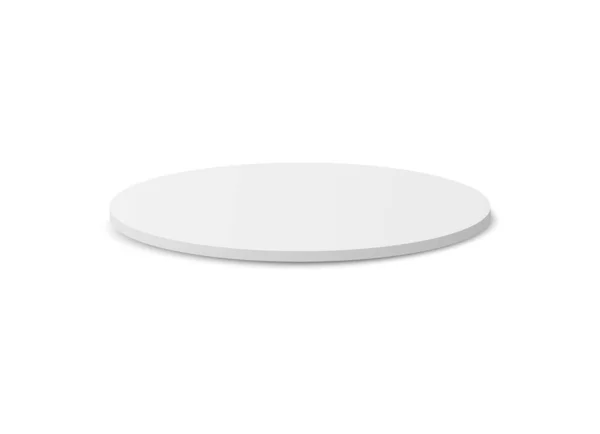 Kulatý bílý prázdný stůl dráha realistický vektor ilustrace izolované na bílém. — Stockový vektor