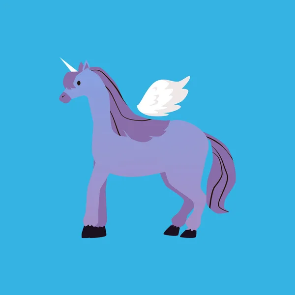 Vektor ilustrasi luar biasa bersayap kuda Pegasus karakter legenda, mitos - Stok Vektor