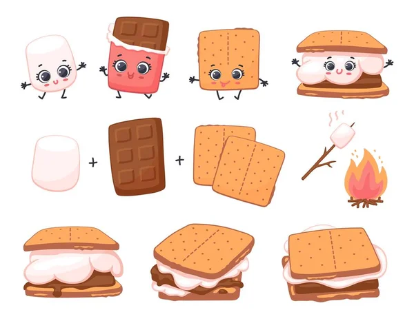 制作甜甜食的方案,孤立的卡通矢量图解. — 图库矢量图片