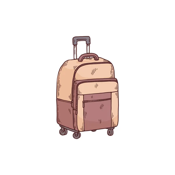 带手柄轮行李背包的车轮旅行行李箱 — 图库矢量图片