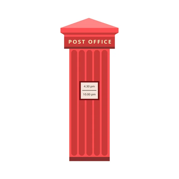 Estilo vintage caixa de correio vermelho dos correios, ilustração vetorial plana isolada. — Vetor de Stock