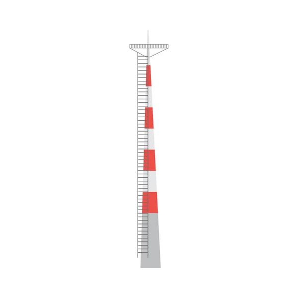 Torre de radiodifusión de telecomunicaciones de dibujos animados, ilustración vectorial plana aislada. — Vector de stock