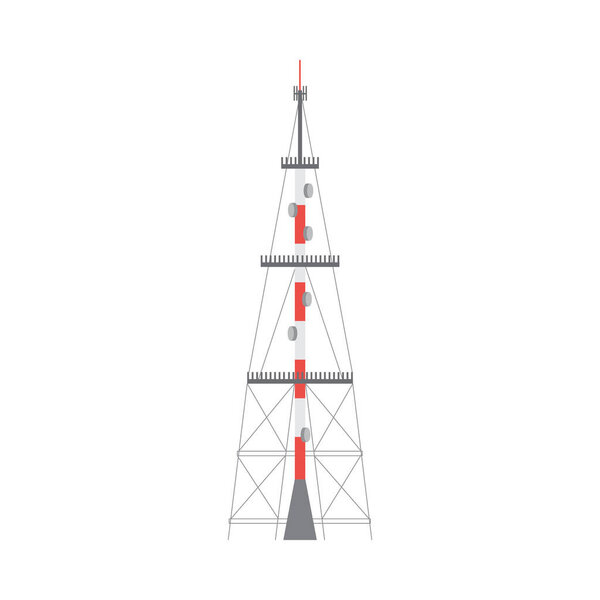 Telecommunication tower with technology equipment for wireless communication.