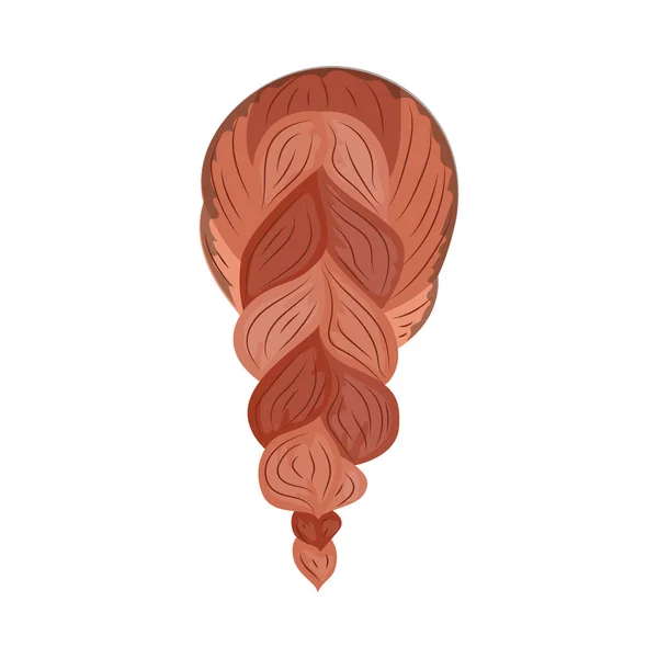 Дівчина довге волосся в косі, модна зачіска для жінки краса і стиль . — стоковий вектор