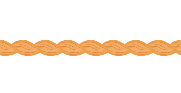 ブロンドの髪の毛、オレンジツイストストランドのシームレスなライン — ストックベクタ