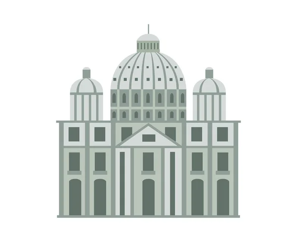 Romeinse historische gevel, platte cartoon vector illustratie geïsoleerd. — Stockvector