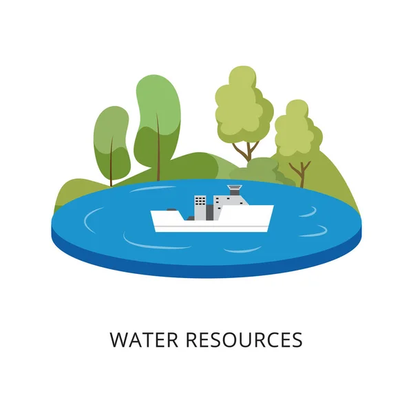 Concepto de ahorro de recursos naturales agua limpia y ecología medio ambiente — Archivo Imágenes Vectoriales