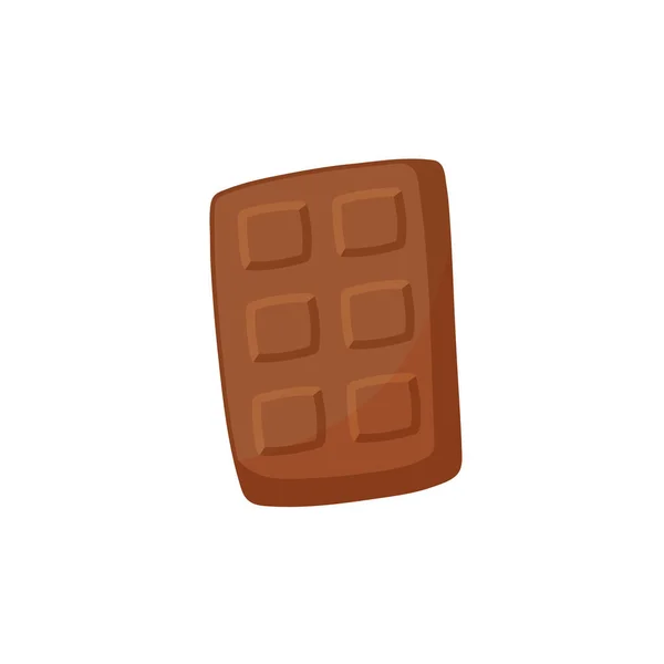 Шоколадная плитка с квадратными частями, плоская векторная иллюстрация изолирована. — стоковый вектор
