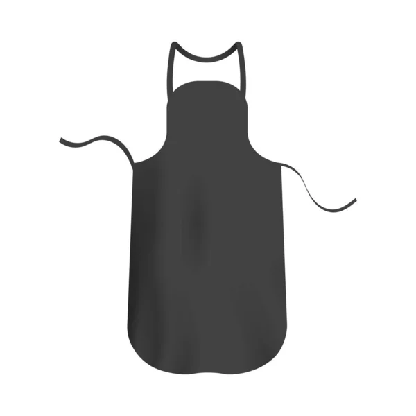 Chef schort, zwarte keuken textiel uniform een vector realistische 3D illustratie. — Stockvector