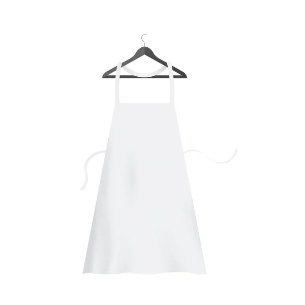 Template restaurant chef apron on hanger, realistic vector illustration isolated. — Stock Vector
