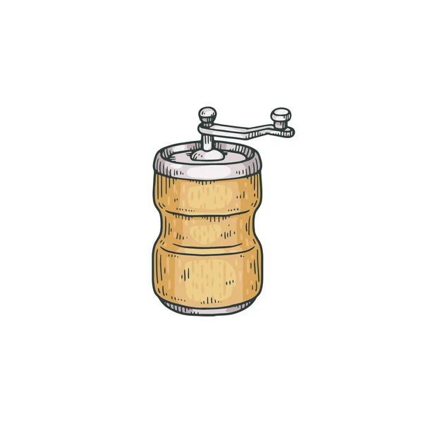 Αρτοποιείο ή μύλος πιπεριού με λαβή χάραξη διάνυσμα απεικόνιση απομονωμένη. — Διανυσματικό Αρχείο