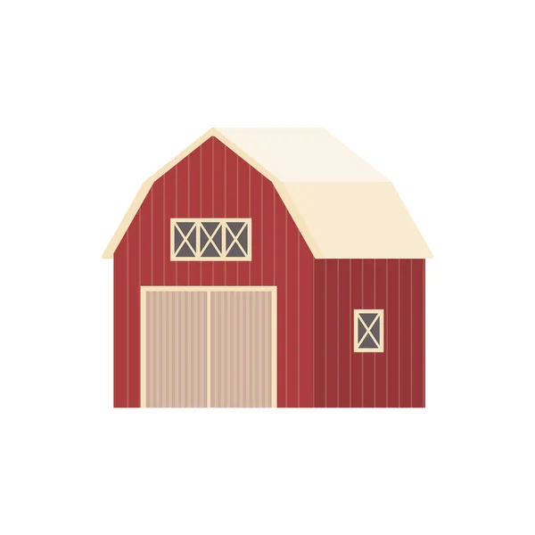 農家の建物のベクトルアイコン、家畜や干し草のための農村納屋の家 — ストックベクタ