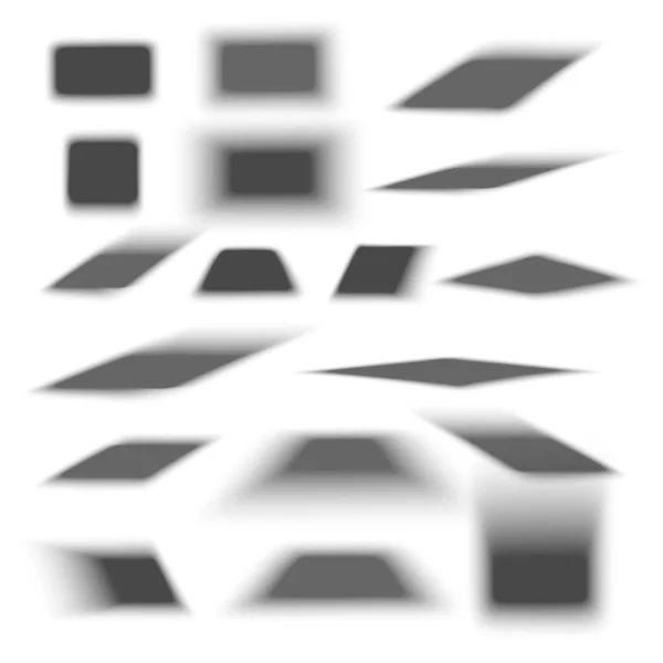 Sada šablon čtvercových stínů realistických vektorových ilustrací izolovaných. — Stockový vektor