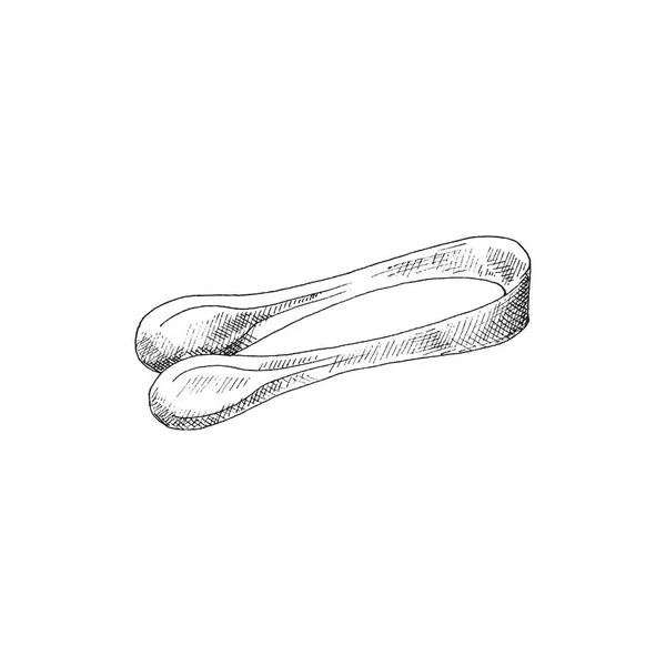 Pinzas para alimentos de cocina de metal para azúcar o hielo una ilustración vectorial. — Archivo Imágenes Vectoriales