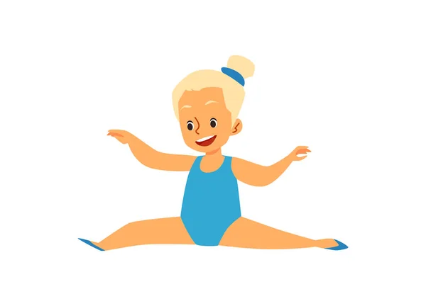 Linda niña atlética gimnasta o bailarina de ballet haciendo twine una ilustración vectorial — Vector de stock