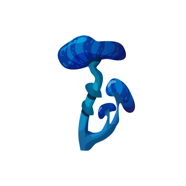 Blue magic fantasy mushrooms, unusual fabolous plants a vector illustration. — 图库矢量图片