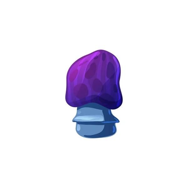 Blue magic fantasy mushroom or toadstool flat vector illustration isolated. — Vetor de Stock