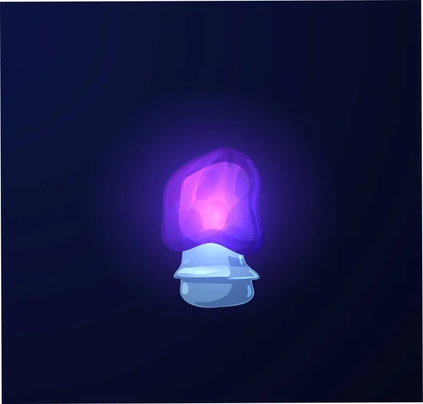 Luminescent colors shiny mushroom plant, flat vector illustration isolated. — Image vectorielle