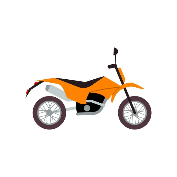 Carrera deportiva motocicleta o moto dibujo animado vector plano ilustración aislado. — Vector de stock