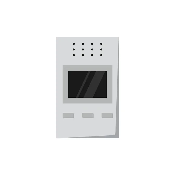 Intercom panneau de sécurité à domicile avec caméra vecteur plat illustration isolé. — Image vectorielle