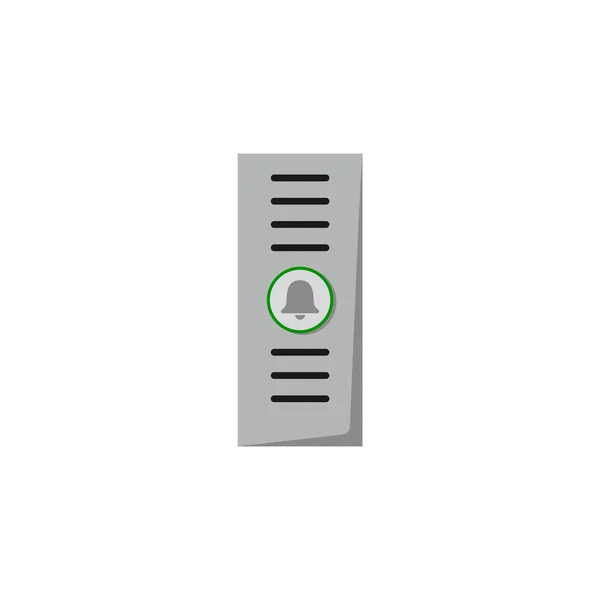 Intercomunicador panel de entrada exterior con botón plano vector ilustración aislado. — Archivo Imágenes Vectoriales