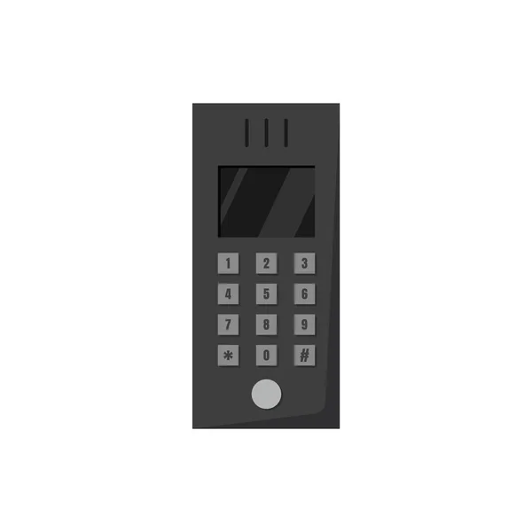 Intercom système de sécurité panneau de communication plat vecteur illustration isolé. — Image vectorielle