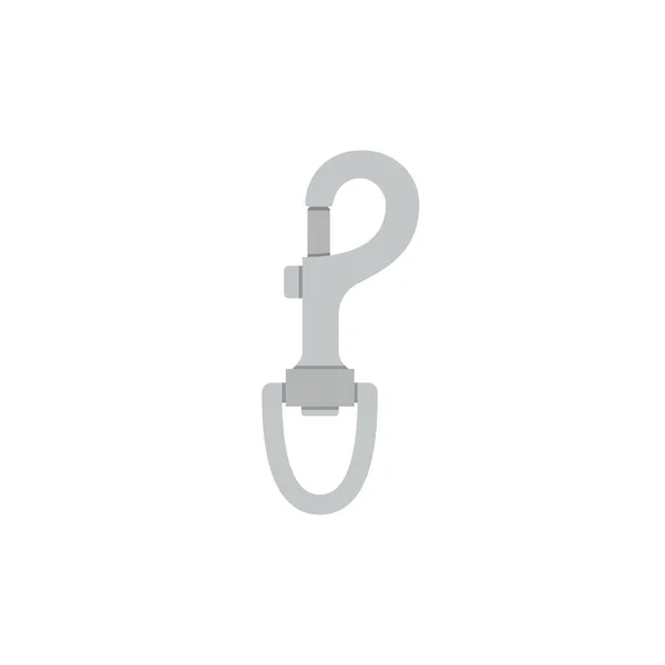 회전 고리, 평평 한 벡터 일러스트를 분리하여 장착하는 장비 carabiner. — 스톡 벡터