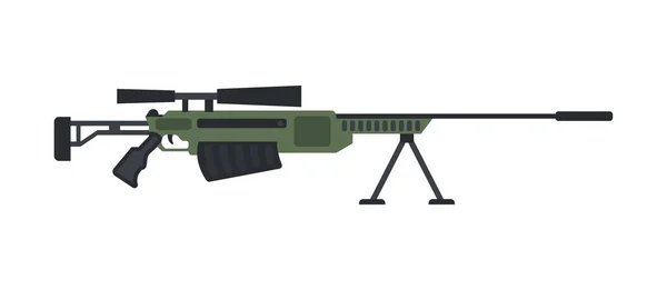 Espingarda de atirador de armas militares com escopo óptico para treinar soldados ou policiais. — Vetor de Stock