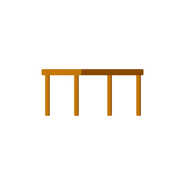 Wooden table, furniture for garden, home kitchen, terrace or backyard. — Stock Vector