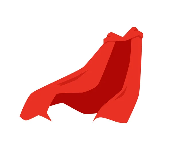 Svullnad i vinden tom röd superhjälte cape platt vektor illustration isolerad. — Stock vektor
