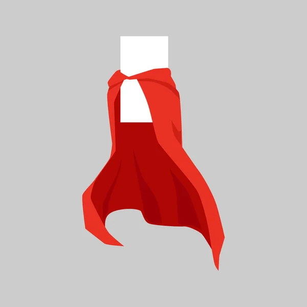Modelo de capa de herói de cetim fluindo vermelho, capa de super-herói de seda de luxo — Vetor de Stock